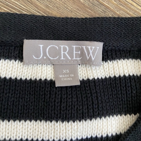J. Crew Emilie Sweater Lady Jacket in Black White Stripe Gold Button - Picture 2 of 4